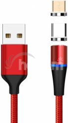 PremiumCord Magnetick micro USB a USB-C nabjac a dtov kbel 1m, erven ku2m1fgr