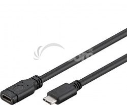 PremiumCord Prevodnk Predlovac kbel USB-C M / F, ierny, 1m ku31mf1