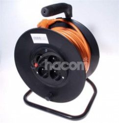 PremiumCord Predlovac kbel 230V 50m bubn, prierez vodia 3x1,5mm2, 4x zsuvka ppb-01-50