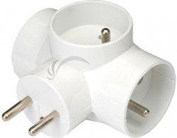 PremiumCord Roztrojka 230V 10A, 3x guat zsuvka, biela ppr02