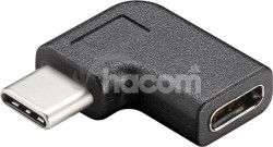 PremiumCord USB 3.1 C/male - C/female zahnut konektor 90 kur31-13