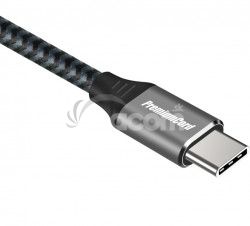PremiumCord USB-C kbel (USB 3.2 GEN 2, 3A, 60W, 20Gbit/s) bavlnen oplet, 1,5m ku31cr15