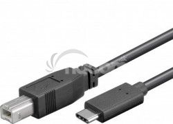 PremiumCord USB-C / male - USB 2.0 B / male, ierny, 1m ku31cd1bk