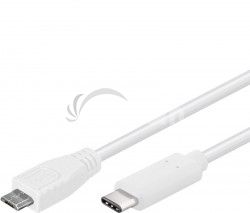 PremiumCord USB-C / male - USB 2.0 Micro-B / Male, biely, 0,6m ku31cb06w
