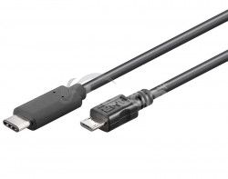 PremiumCord USB-C / male - USB 2.0 Micro-B / Male, ierny, 0,6m ku31cb06bk
