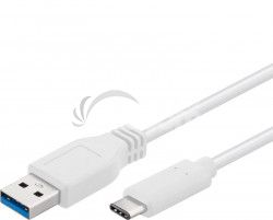 PremiumCord USB-C / male - USB 3.0 A / Male, biely, 0,5m ku31ca05w