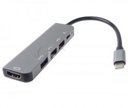 PremiumCord USB-C na HDMI + USB3.0 + 2x USB2.0 + PD(power delivery) adaptér ku31dock15