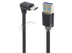 PremiumCord USB C-USB A, zahnut�, �ierny, 2m ku31cze2bk