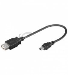 PremiumCord USB redukcia kbel USB A / female - Mini 5pin USB / male 20cm OTG kur-16