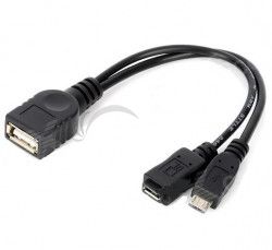 PremiumCord USB redukcia kbel USB A / female + Micro USB / female - Micro USB / male OTG kur-18