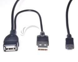 PremiumCord USB redukcia kbel USB A / female + USB A / male - Micro USB / male OTG kur-21