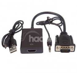 PremiumCord VGA + audio elektronický konvertor na rozhraní HDMI FULL HD 1080p khcon-49
