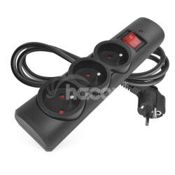 Prepov ochrana  3 zsuvky, 1,5 m, ierna P54014