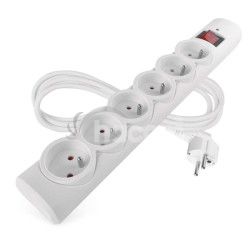 Prepov ochrana  6 zsuviek, 1,5 m, biela P54015