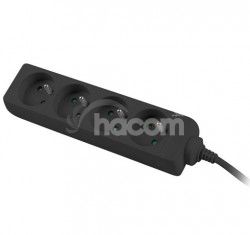 Predlovac prvod 230V 3m 4 zsuvky, ierny ppa4-03bk