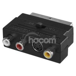 Redukcia SCART na 3 CINCH + SVHS adaptr K9304