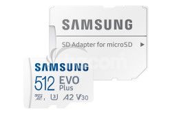 Samsung EVO Plus/micro SDXC/512GB/UHS-I U3 / Class 10/+ Adaptr/Biela MB-MC512SA/EU