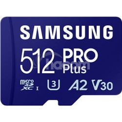 Samsung/micro SDXC/512GB/180MBps/Class 10/+ Adaptr/Modr MB-MD512SA/EU