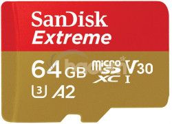 SanDisk Extreme microSDXC 64GB 170MB/s + adaptr SDSQXAH-064G-GN6AA