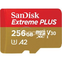 SanDisk Extreme PLUS microSDXC 256GB 200MB/s +ada. SDSQXBD-256G-GN6MA