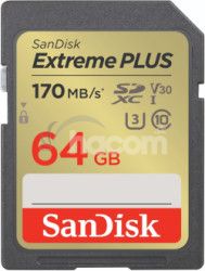 SanDisk Extreme PLUS SDXC 64GB 170MB/s V30 UHS-I SDSDXW2-064G-GNCIN