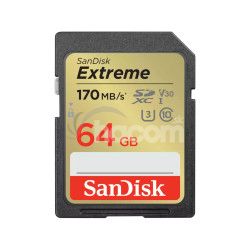 SanDisk Extreme SDXC 64GB 170MB/s V30 UHS-I U3 SDSDXV2-064G-GNCIN