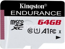 64GB microSDXC Kingston Endurance CL10 A1 95R / 45W bez adaptéru SDCE/64GB