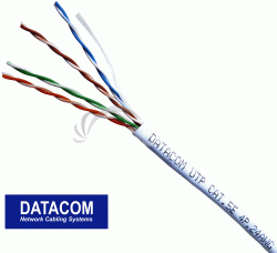 DATACOM UTP Cat5e PVC kabel 305m (drt), biely 1107