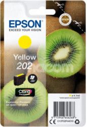 EPSON ink Yellow 202 Premium - singlepack, 4,1ml, 300s, tandard C13T02F44010