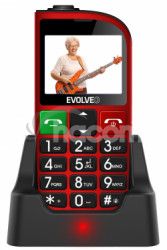 EVOLVEO EasyPhone FM, mobilný telefón pre seniorov s nabíjacím stojanom (èervená farba) EP-800-FMR
