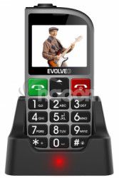 EVOLVEO EasyPhone FM, mobilný telefón pre seniorov s nabíjacím stojanom (strieborná farba) EP-800-FMS