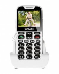 EVOLVEO EasyPhone XD, mobilný telefón pre seniorov s nabíjacím stojanom (biela farba) EP-600-XDW