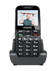 EVOLVEO EasyPhone XD, mobilný telefón pre seniorov s nabíjacím stojanom (čierna farba) EP-600-XDB