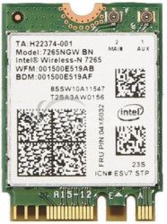 Intel Dual Band Wireless-AC 7265, 2x2 AC + BT, M.2 7265.NGWWB.W