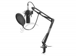 Streamovacie mikrofn Genesis Radium 300, XLR, kardioidnou polarizcia, ohybn rameno, pop-filter NGM-1695