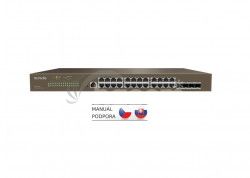 Tenda TEG5328F Gigabit L3 Managed Switch, 24x RJ45 1Gb/s, 4x SFP, STP, RSTP, MSTP, IGMP, VLAN, Rack TEG5328F