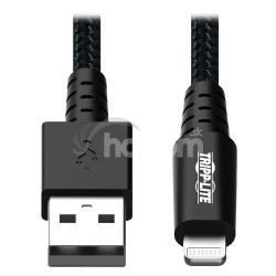 Tripplite Kbel USB-A / Lightning Synchronizcia/Nabjanie, UHMWPE, Aramid Fibers, MFi Cert, 0.31m M100-001-GY-MAX