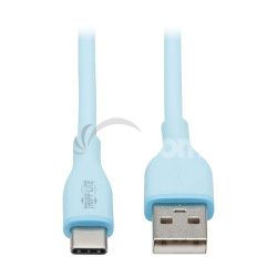 Tripplite Kbel USB-A/USB-C, USB 2.0 (Samec / Samec), Antibakterilne Safe-IT, flexibiln, sv. modr,1.83m U038AB-006-S-LB