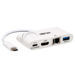 Tripplite Mini dokovacia stanica USB-C/HDMI, USB-A, GbE, 60W nabjanie, HDCP, biela U444-06N-H4GU-C