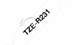 TZE-R231, čierna tlač na biele, šírka 12 mm TZER231