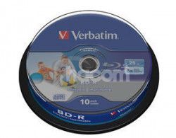 VERBATIM BD-R SL (6x, 25GB), printable, 10 cake 43804
