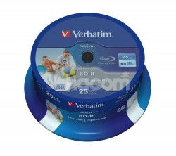 VERBATIM BD-R SL (25-Pack) Spindl / 6x / 25GB / Printable 43811
