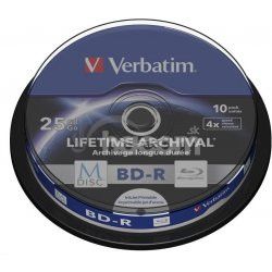 VERBATIM Blu-ray BD-R M-Disc 25GB 4x Printable, 10-cake 43825