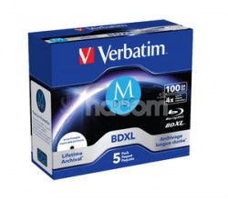 Verbatim Blu-ray M-DISC BD-R 100GB 4x Printable jewel box, 5ks / pack 43834