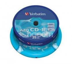 VERBATIM CD-R (25-Pack) Cake / Crystal / 52x / 700MB 43352