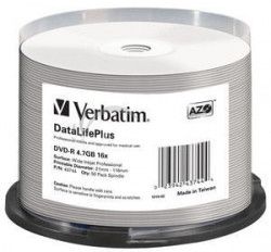 VERBATIM DVD-R (16xProfes. Print, 4,7GB), 50 cake 43744