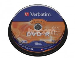 VERBATIM DVD-R (10-Pack) Spindl / MattSlvr / 16x / 4.7GB 43523
