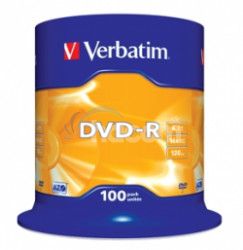 VERBATIM DVD-R (100-Pack) Spindl / MattSlvr / 16x / 4.7GB 43549