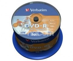 VERBATIM DVD-R (50-Pack) Cake / Print / 16x / 4.7GB / NoID 43533