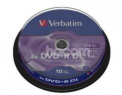 VERBATIM DVD + R (10-Pack) Spindl / MattSlvr / 8x / 8.5GB 43666
